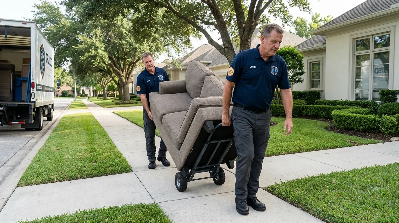 Local residential moving crew loading furniture in Adairsville, GA