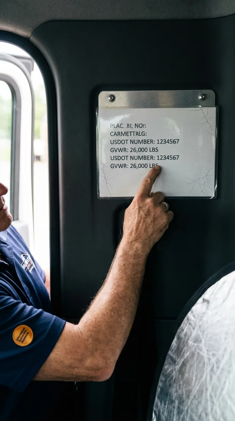USDOT licensing placard verification in Adairsville